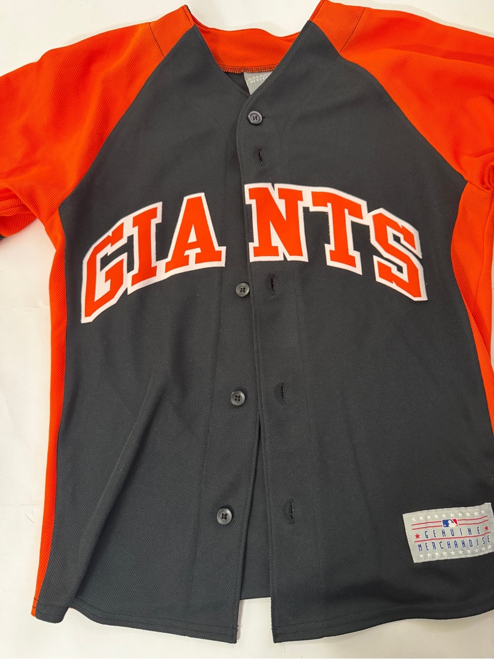 Giants Black and Orange Baseball Kids Jersey